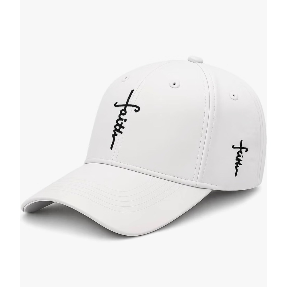 Faith Jesus Cross Baseball Cap – White & Black – Adjustable – Unisex – NWOT